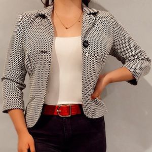 Patterned Fitted Blazer